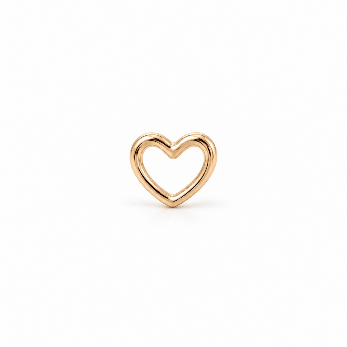 10K & 14K Solid Gold Open Heart Stud Earrings with secure screw back - Liv Aura