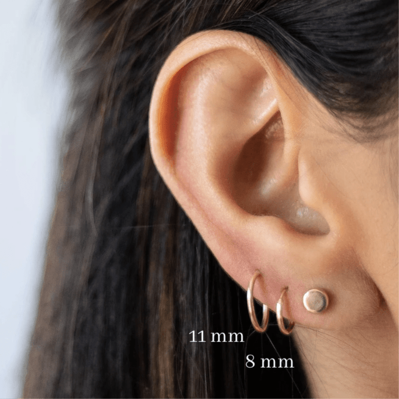 10k Endless Hoop 8mm & 11mm - Liv.Aura Jewelry