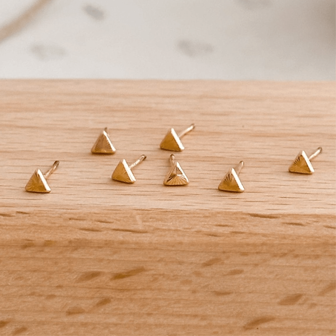 10k Gold Mini Triangle Stud Earrings - Liv.Aura Jewelry