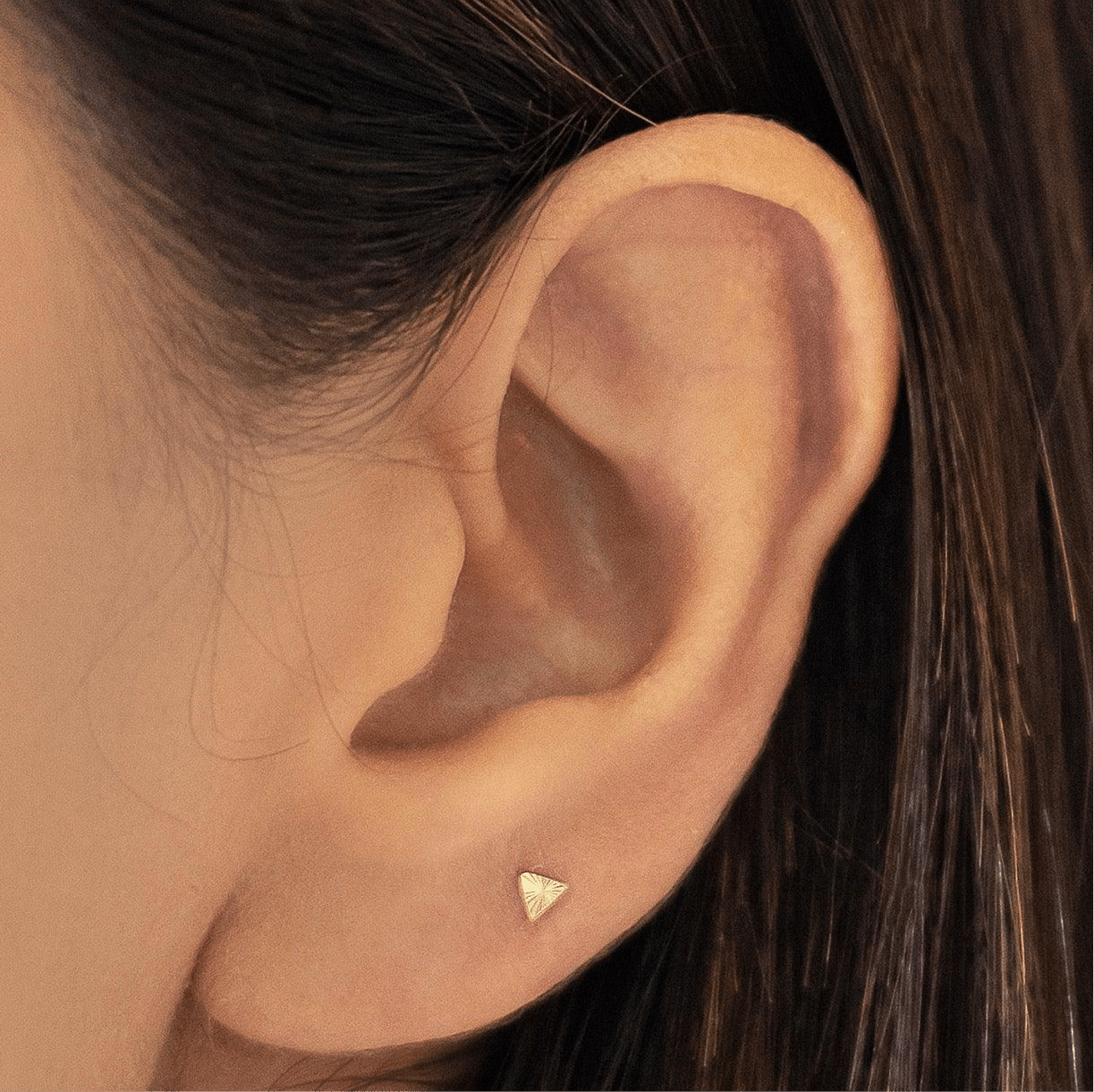 10k Gold Mini Triangle Stud Earrings - Liv.Aura Jewelry