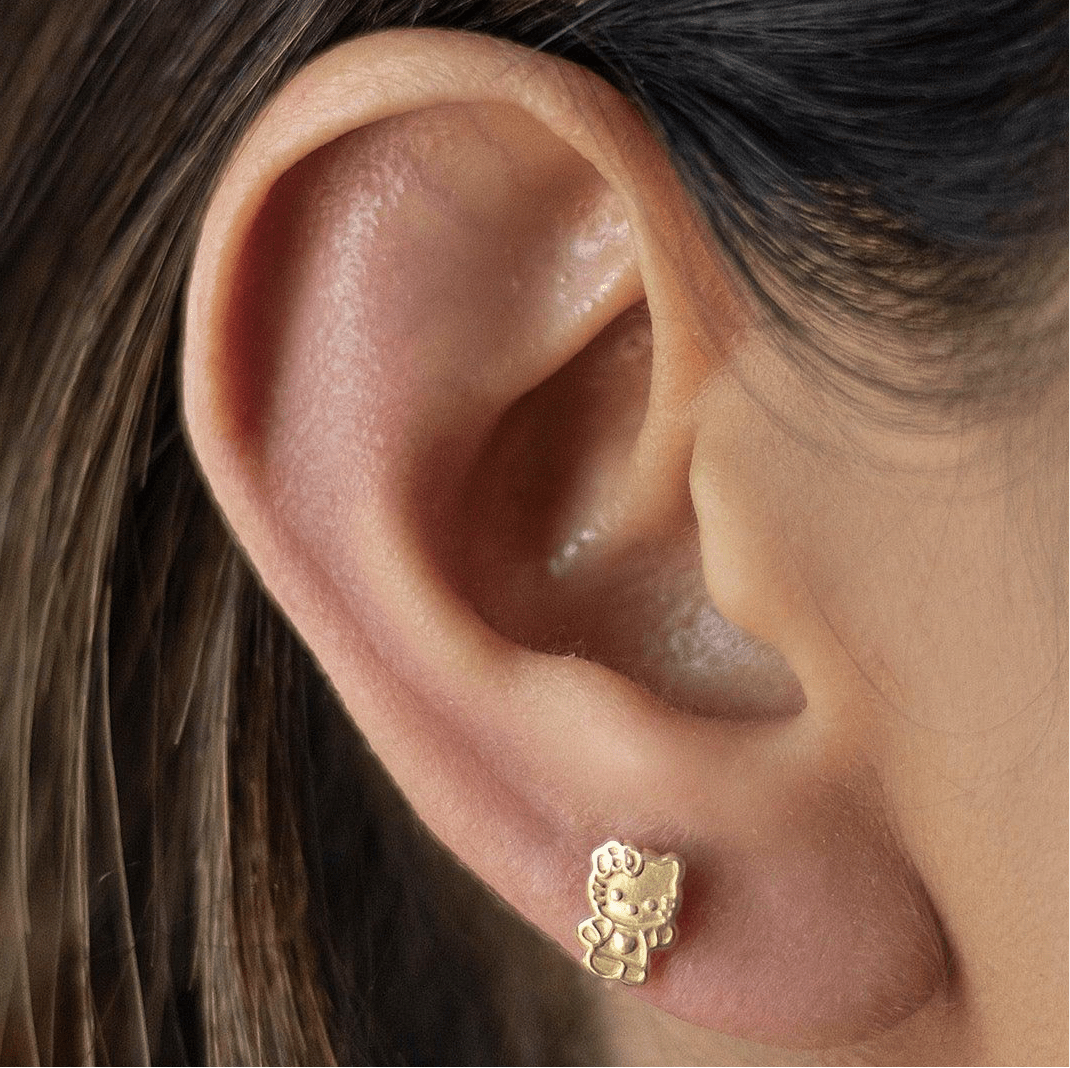 10k Hello Kitty Stud Earrings - Liv.Aura Jewelry