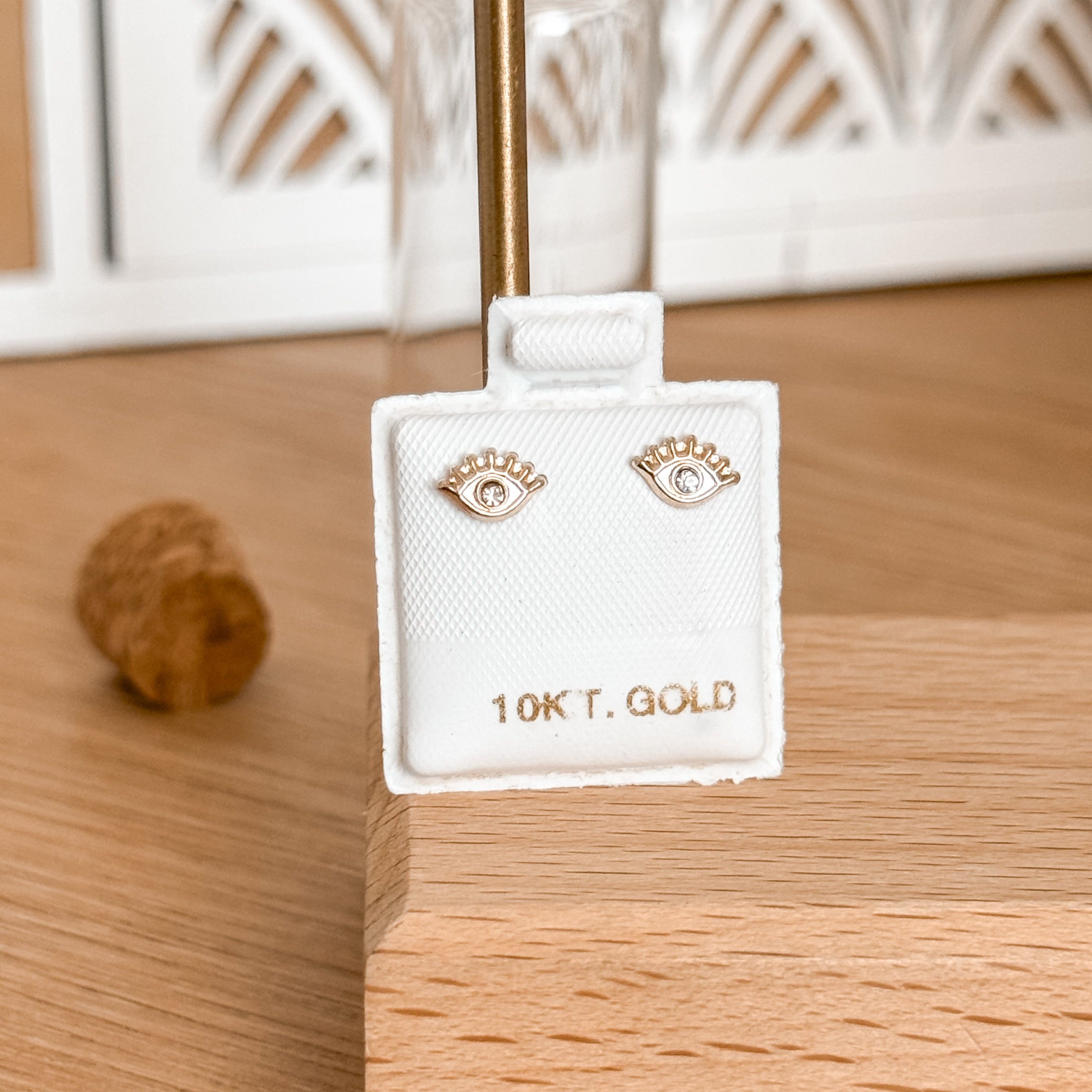 10K Gold Evil Eye Stud Earrings