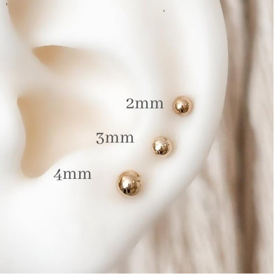 10k Gold Ball Stud Earrings
