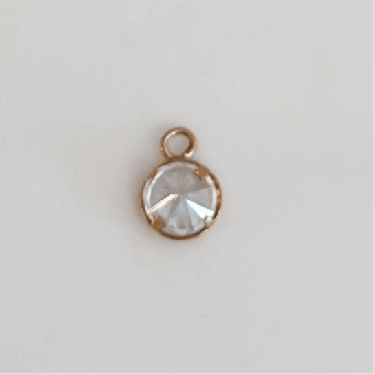 CZ Circle Charm 10K Gold - Liv.Aura Jewelry