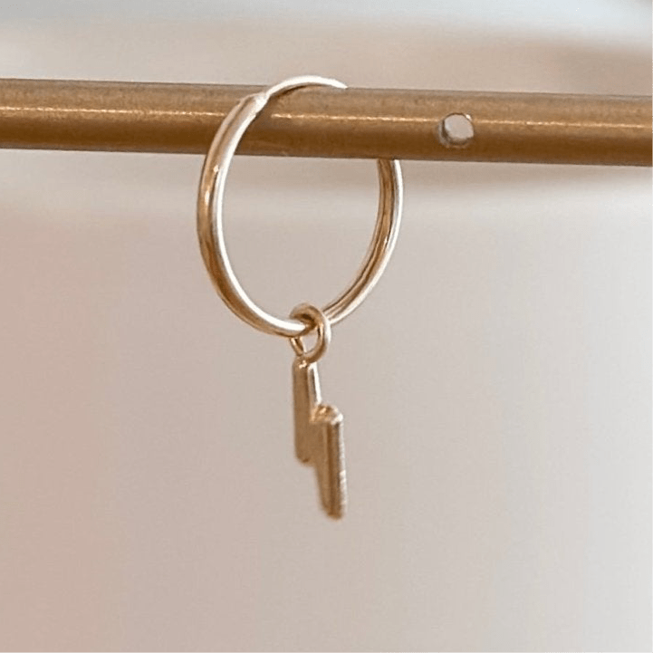 Lightning Bolt Charm 10K Gold - Liv.Aura Jewelry