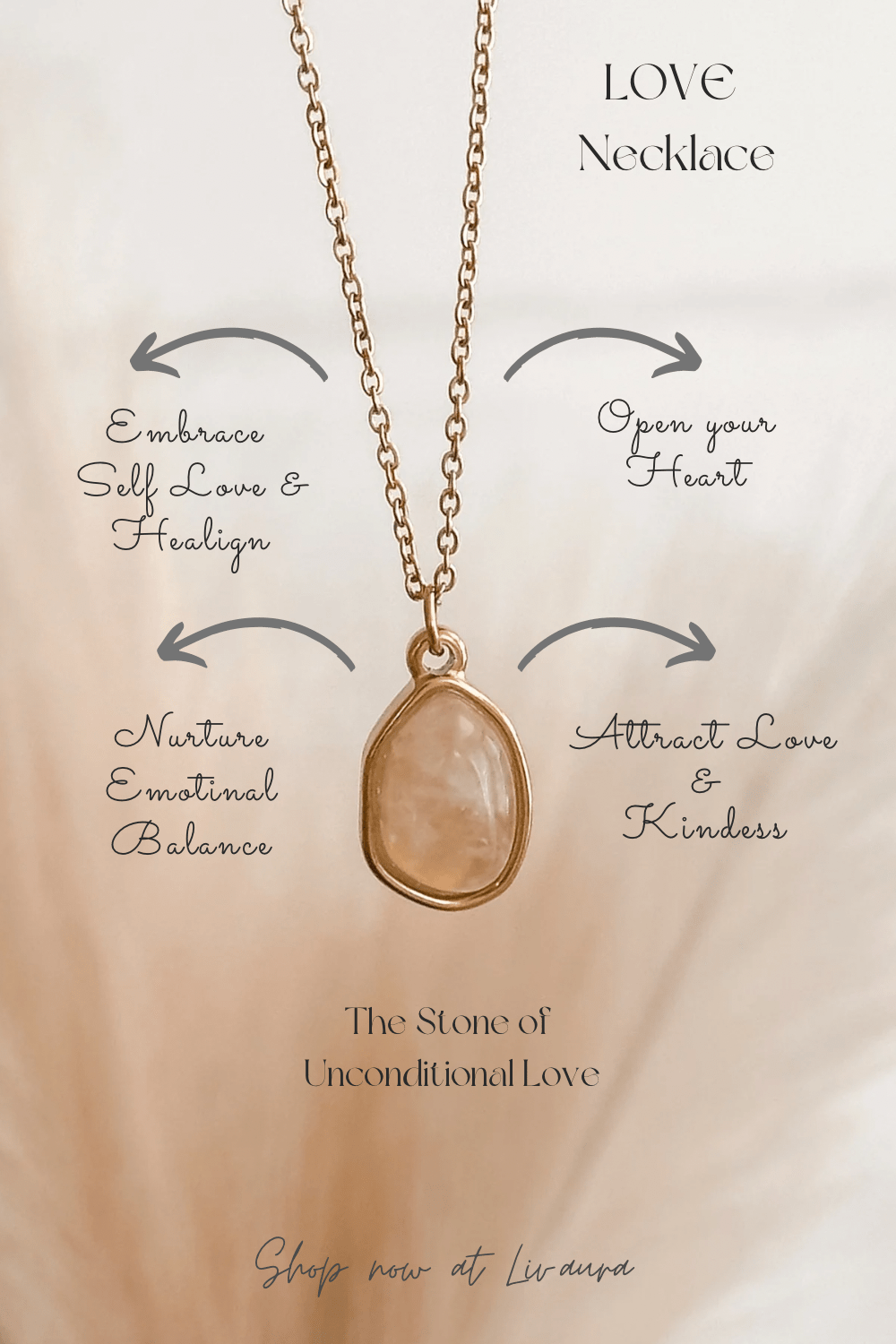 Rose Quartz Tree of Life Necklace with emotional healing meanings and affirmations.