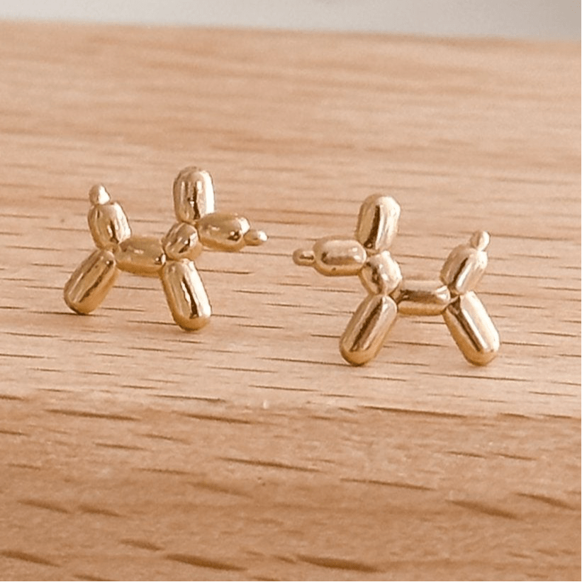 Minimalist Dog Earrings 10K Gold - Liv.Aura Jewelry