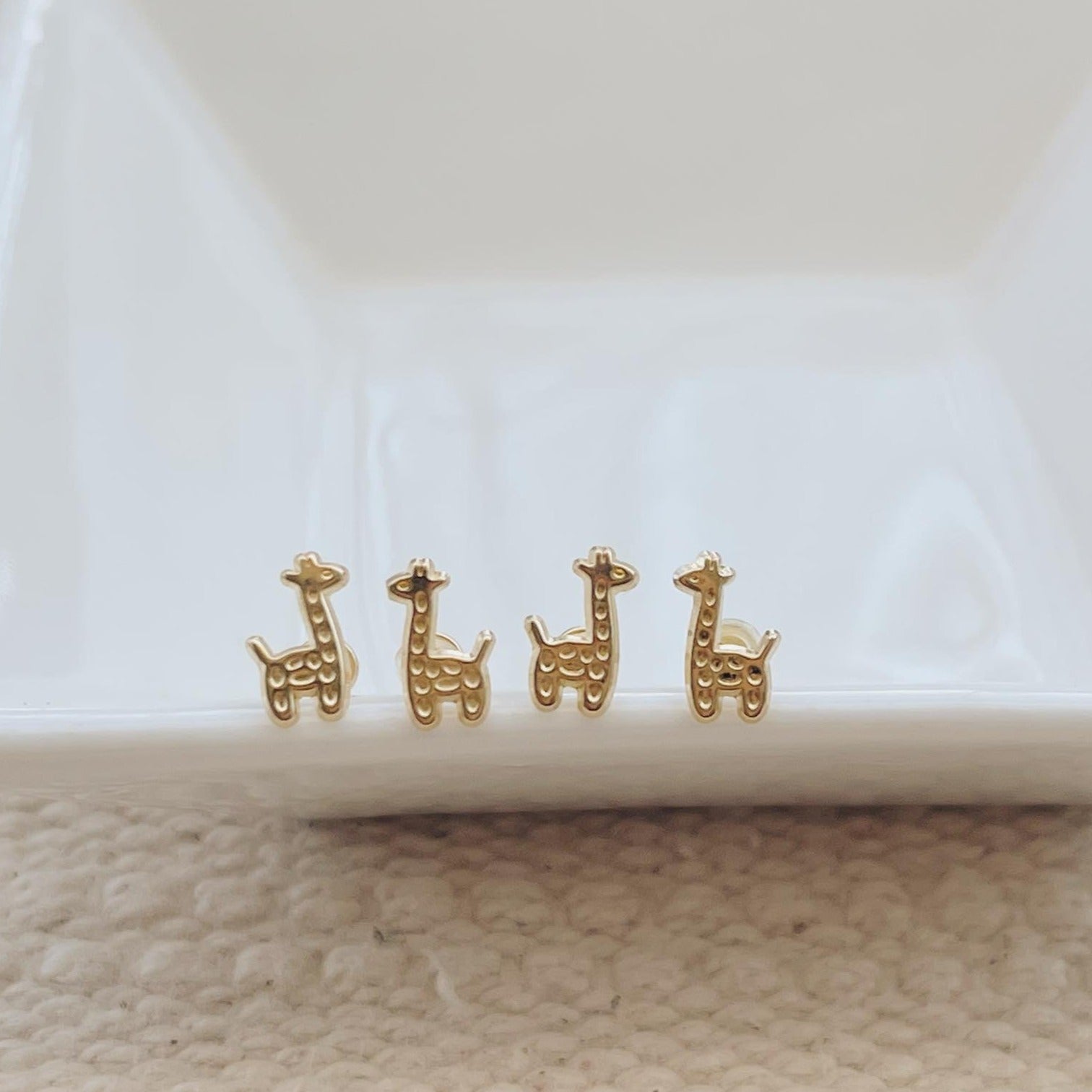 10K Gold Giraffe Stud Earrings – Screw Back, Hypoallergenic - Liv.Aura Jewelry