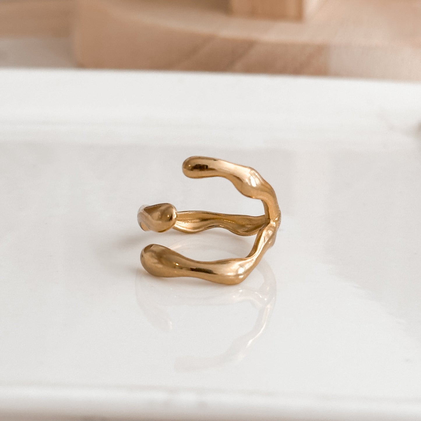 Abstract Irregular Ring 18K Gold