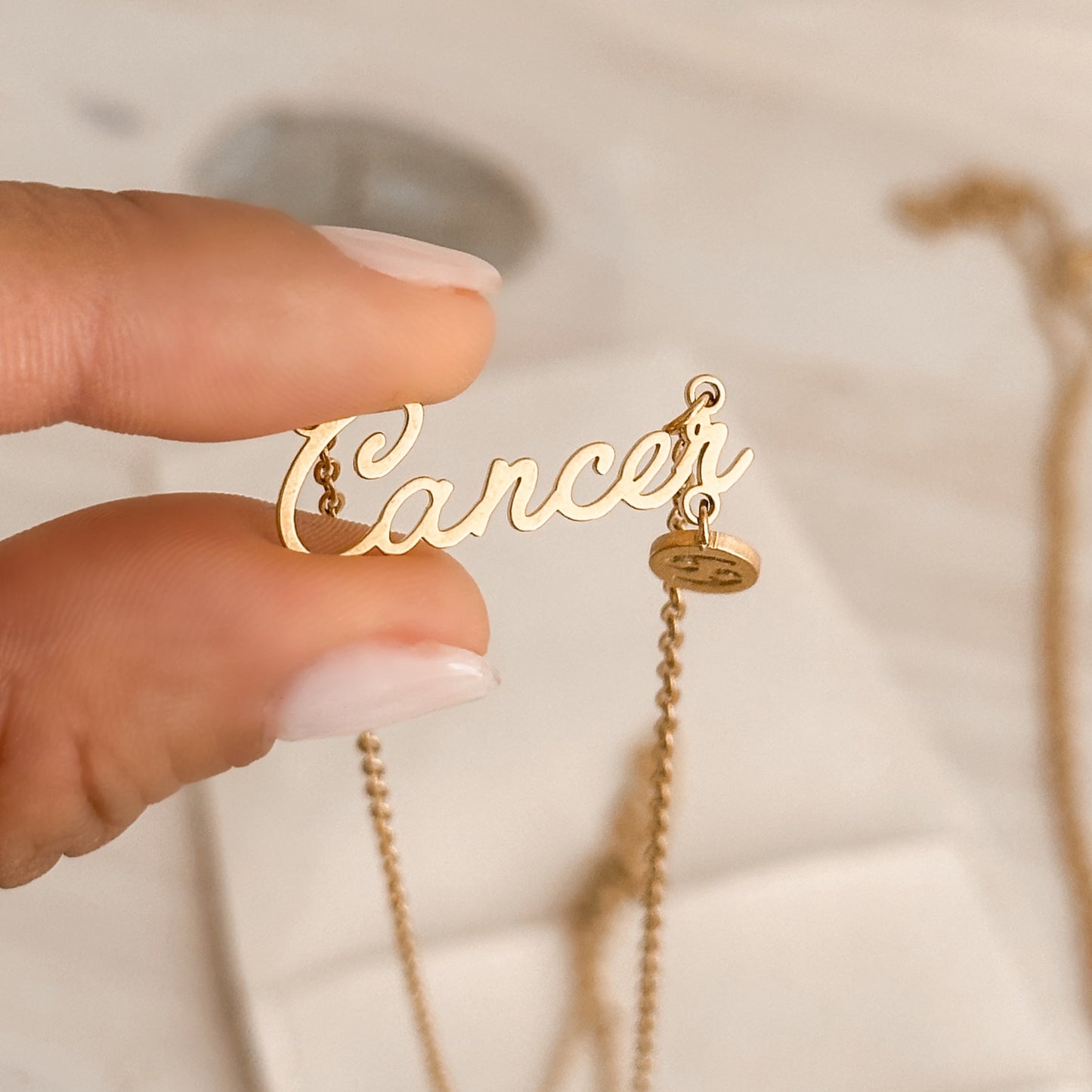 Cancer Zodiac Necklace | 18K Gold