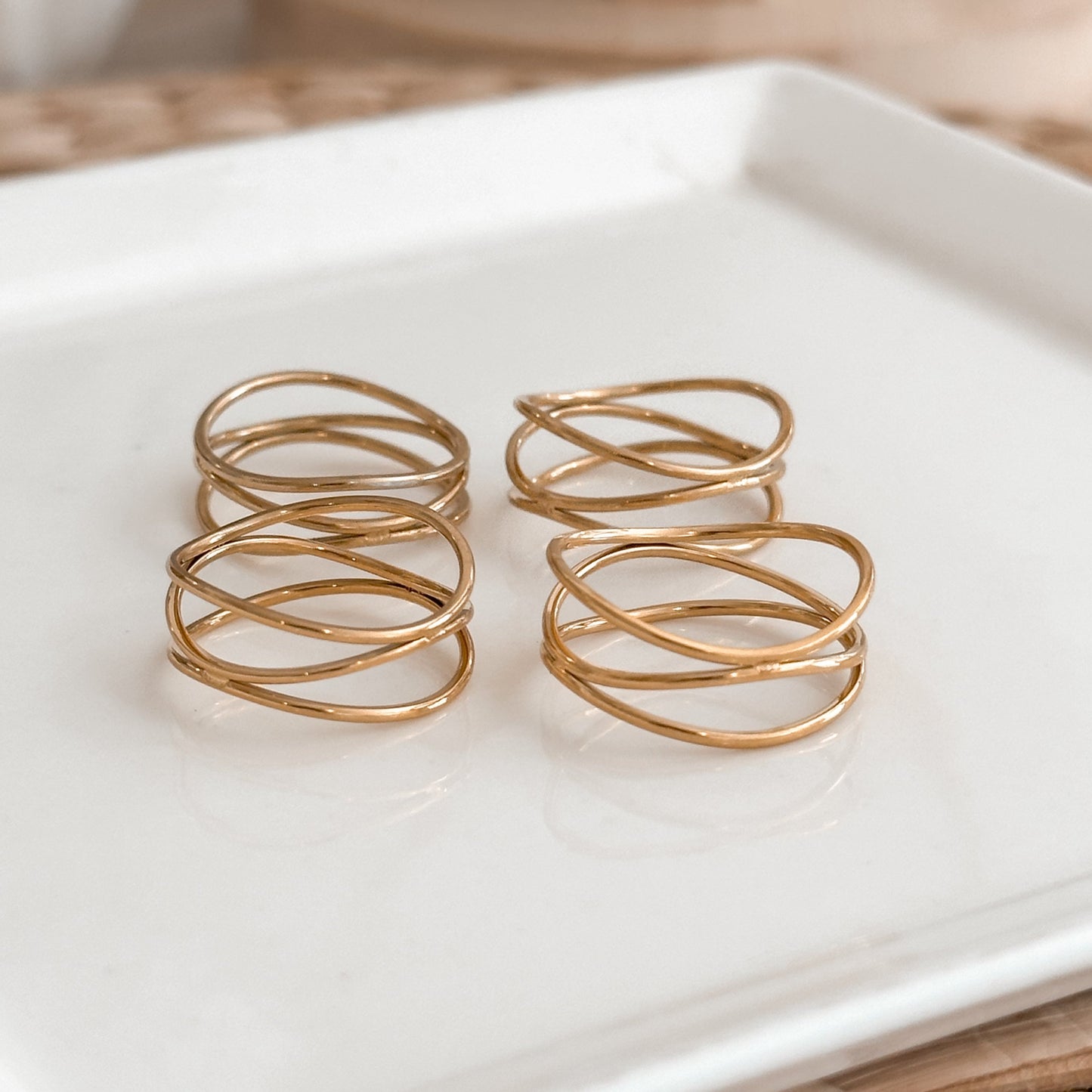 Minimalist Triple Band Ring 18K Gold