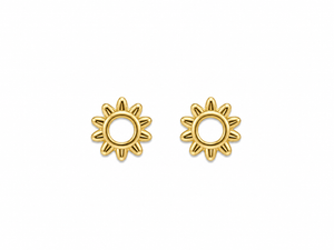 10k Solid Gold Sun Stud Earrings