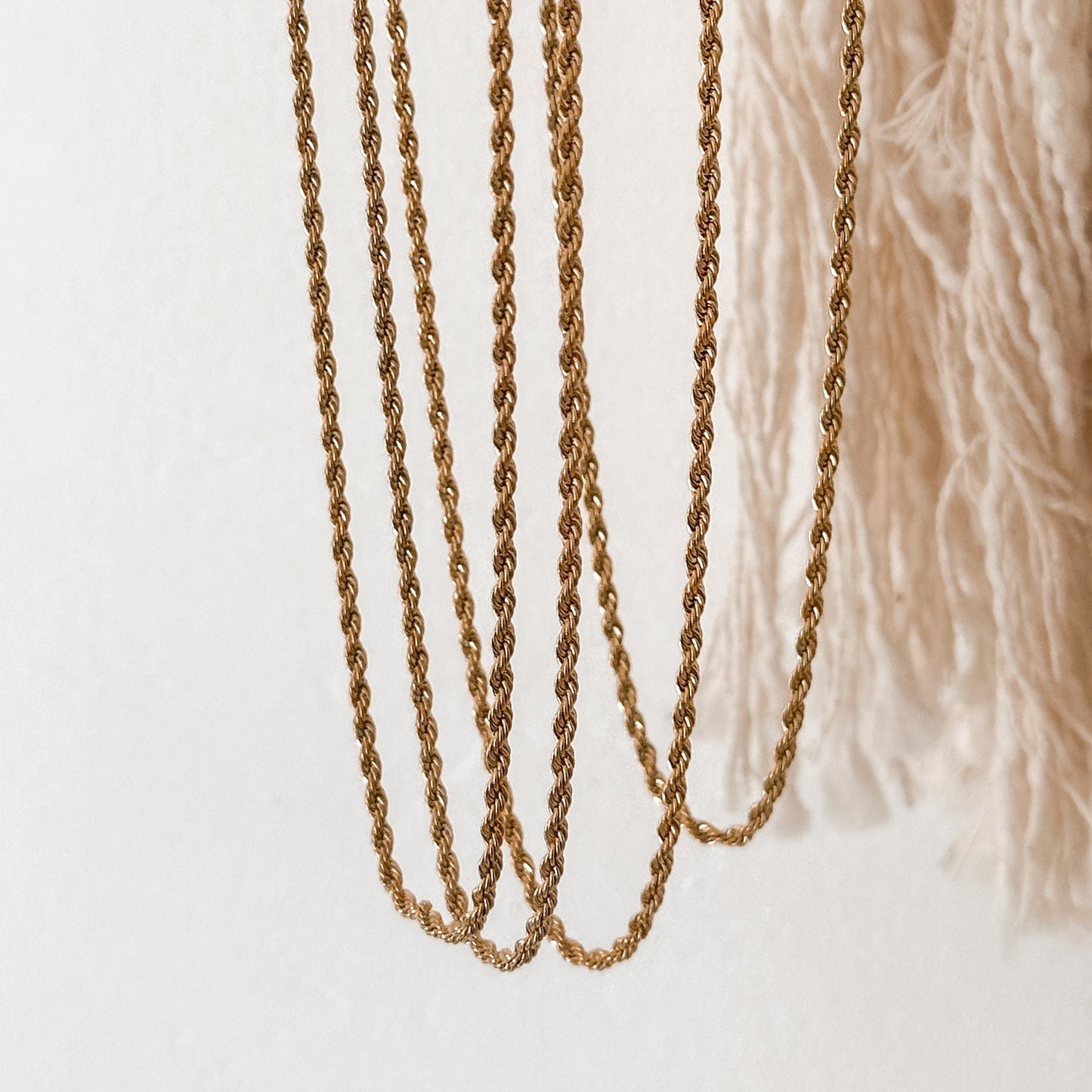 18K Gold Stainless Steel Rope Chain Necklace