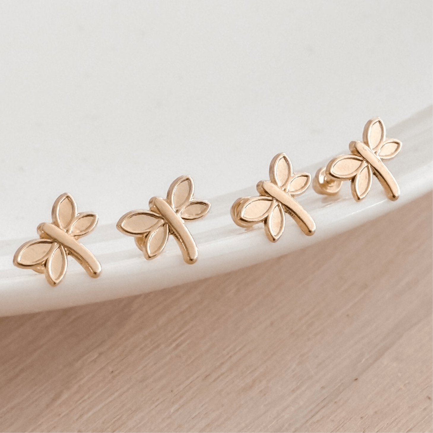 10k Dragonfly Stud Earring - Liv.Aura Jewelry
