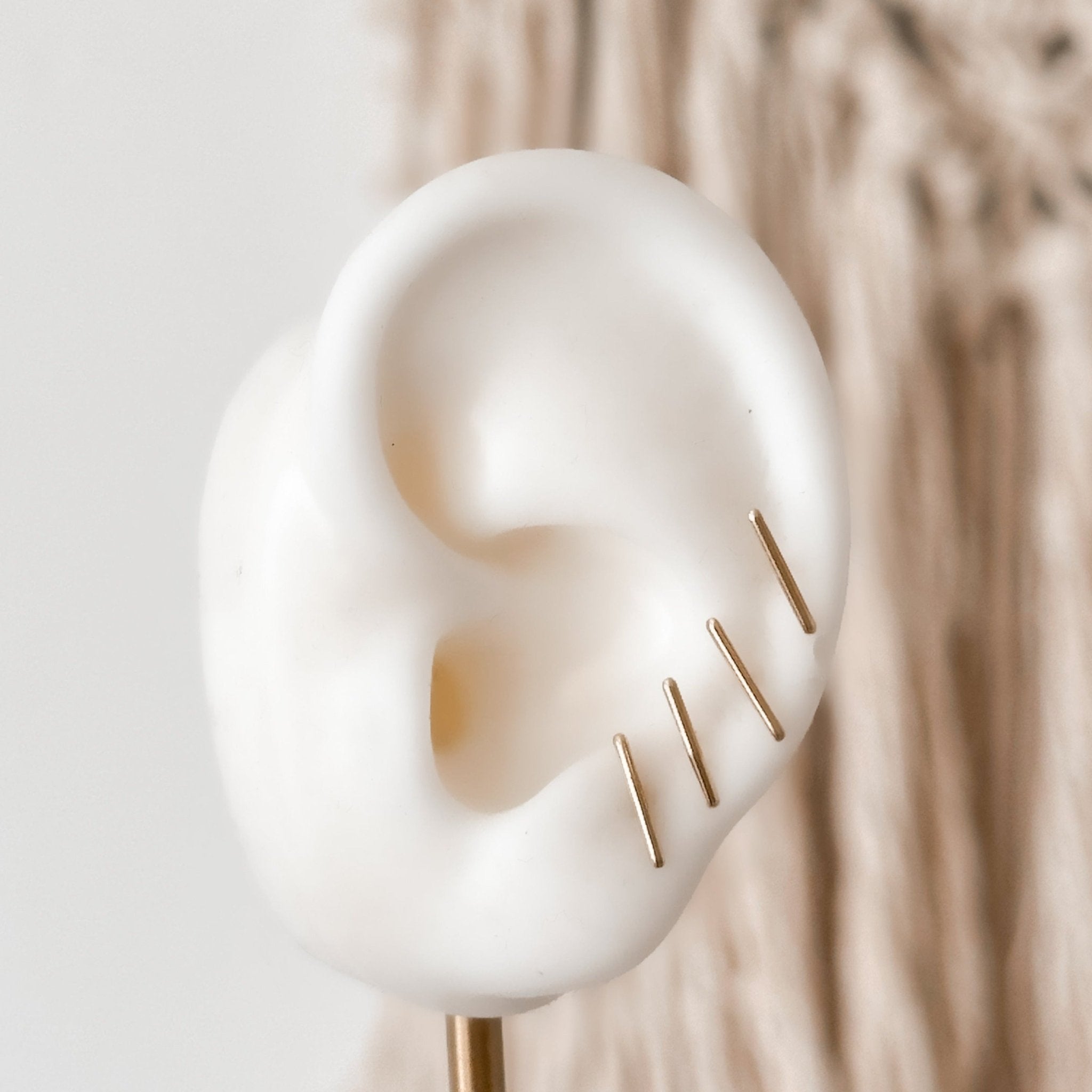 10k Gold Bar Stud Earrings - Liv.Aura Jewelry