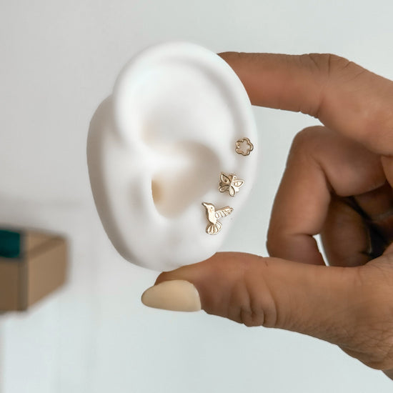 10K Gold Butterfly Stud Earrings – Screw Backs, Hypoallergenic & Waterproof - Liv.Aura Jewelry