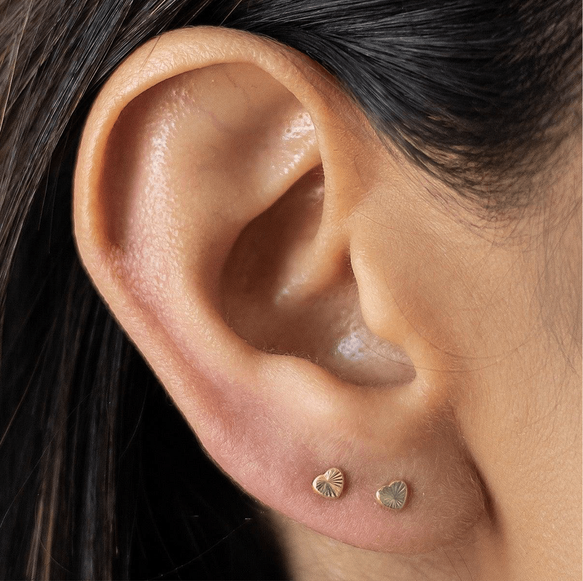 10K Gold Mini Heart Stud Earrings – Screw Backs and Hypoallergenic - Liv.Aura Jewelry