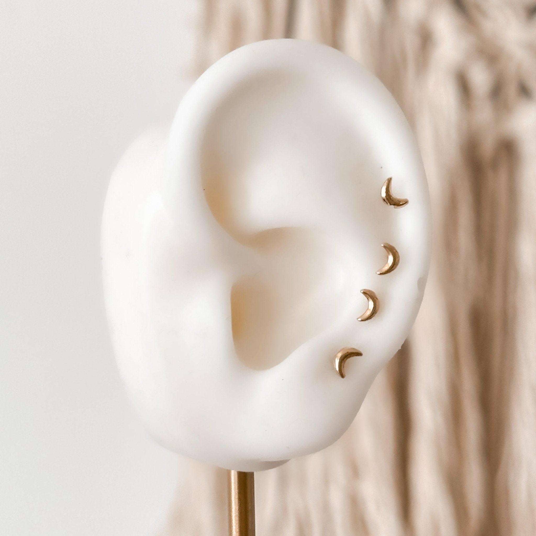 10K Gold Moon & Sun Stud Earrings – Hypoallergenic & Screw Back - Liv.Aura Jewelry