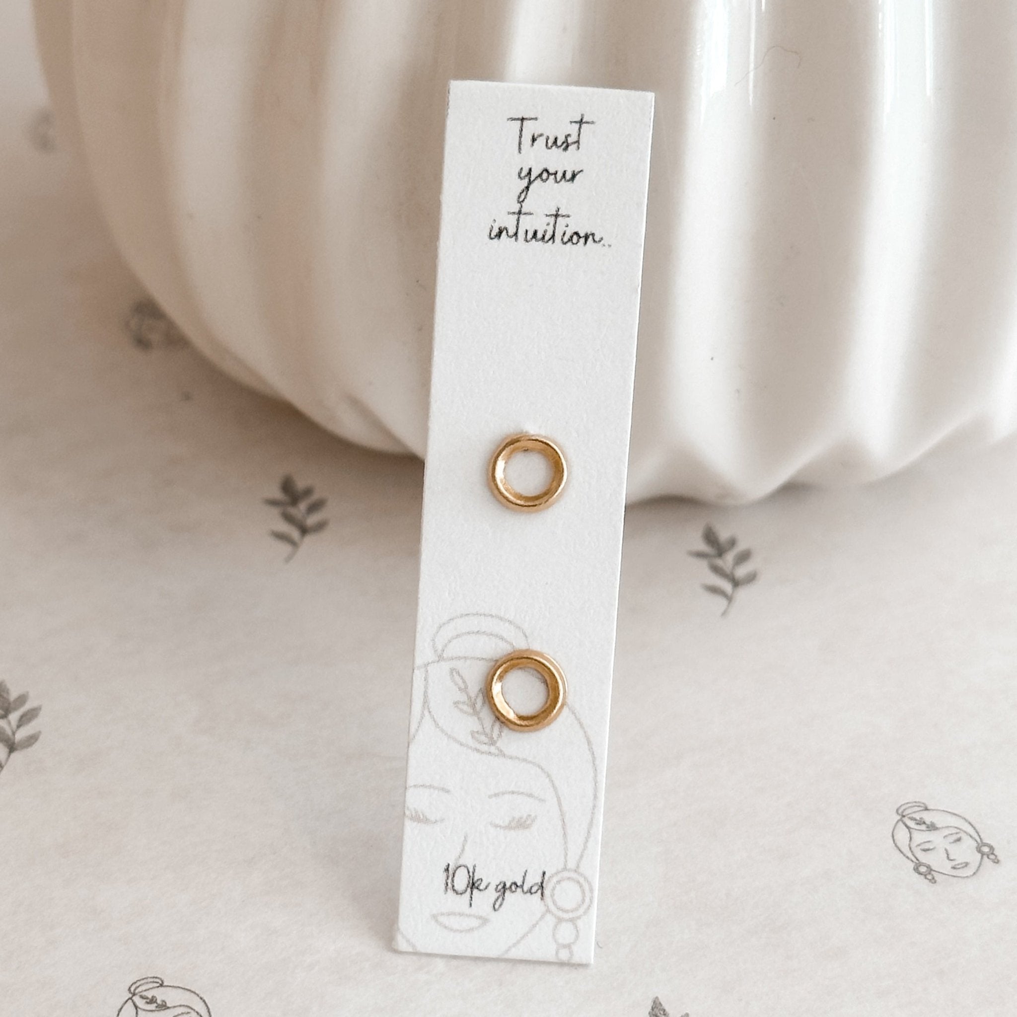 10K Gold Open Circle Stud Earrings | Hypoallergenic & Screw Back - Liv.Aura Jewelry