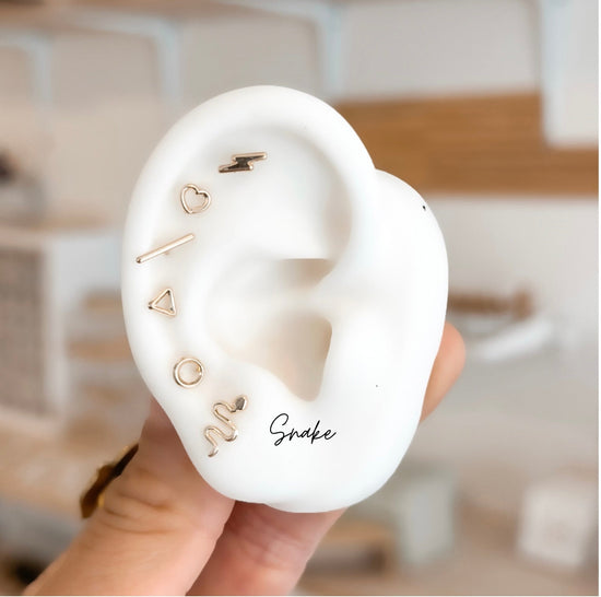 10K Gold Snake Stud Earrings – Screw Back, Hypoallergenic & Waterproof - Liv.Aura Jewelry