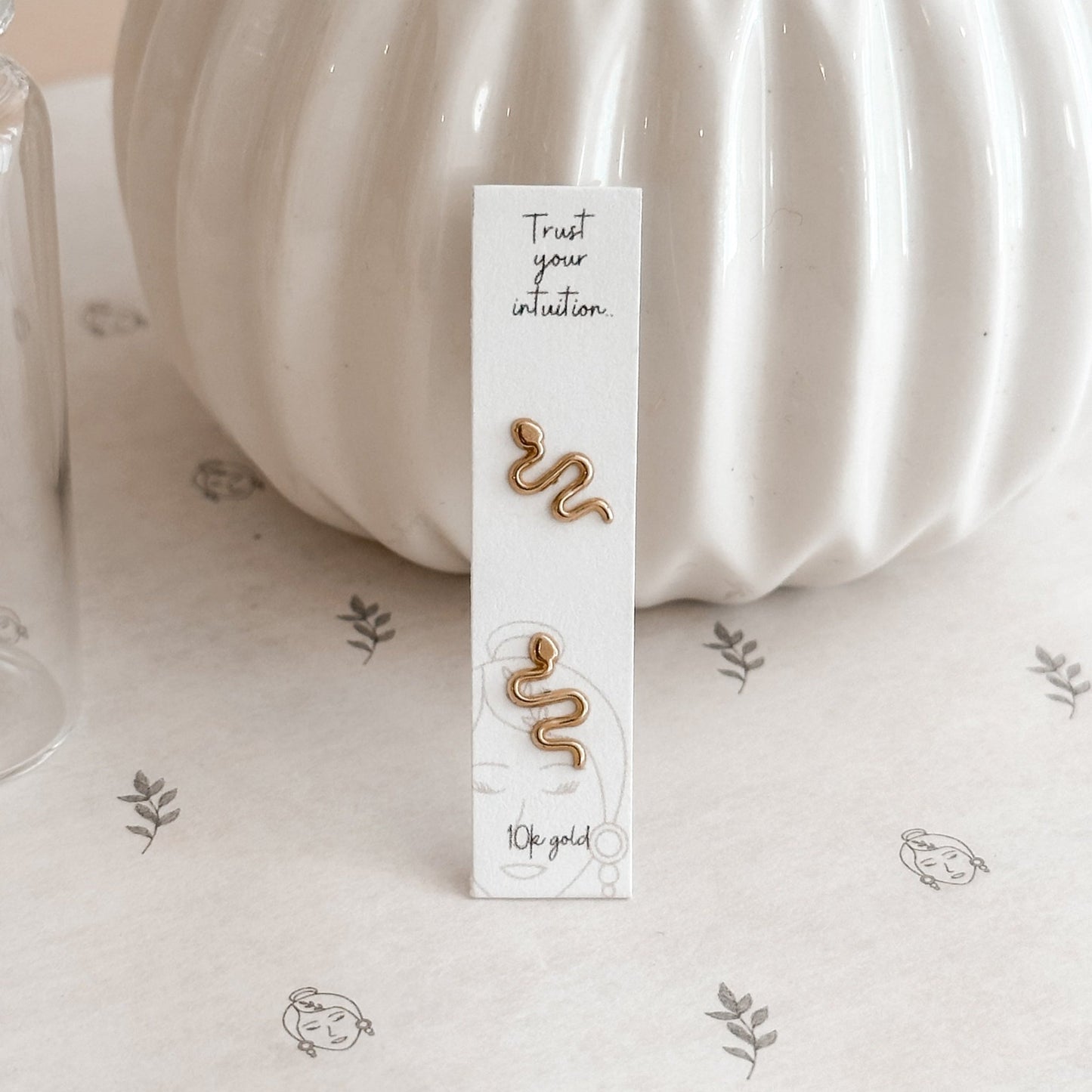 10K Gold Snake Stud Earrings – Screw Back, Hypoallergenic & Waterproof - Liv.Aura Jewelry