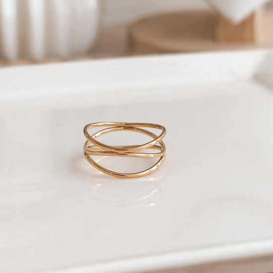 Minimalist Triple Band Ring 18K Gold