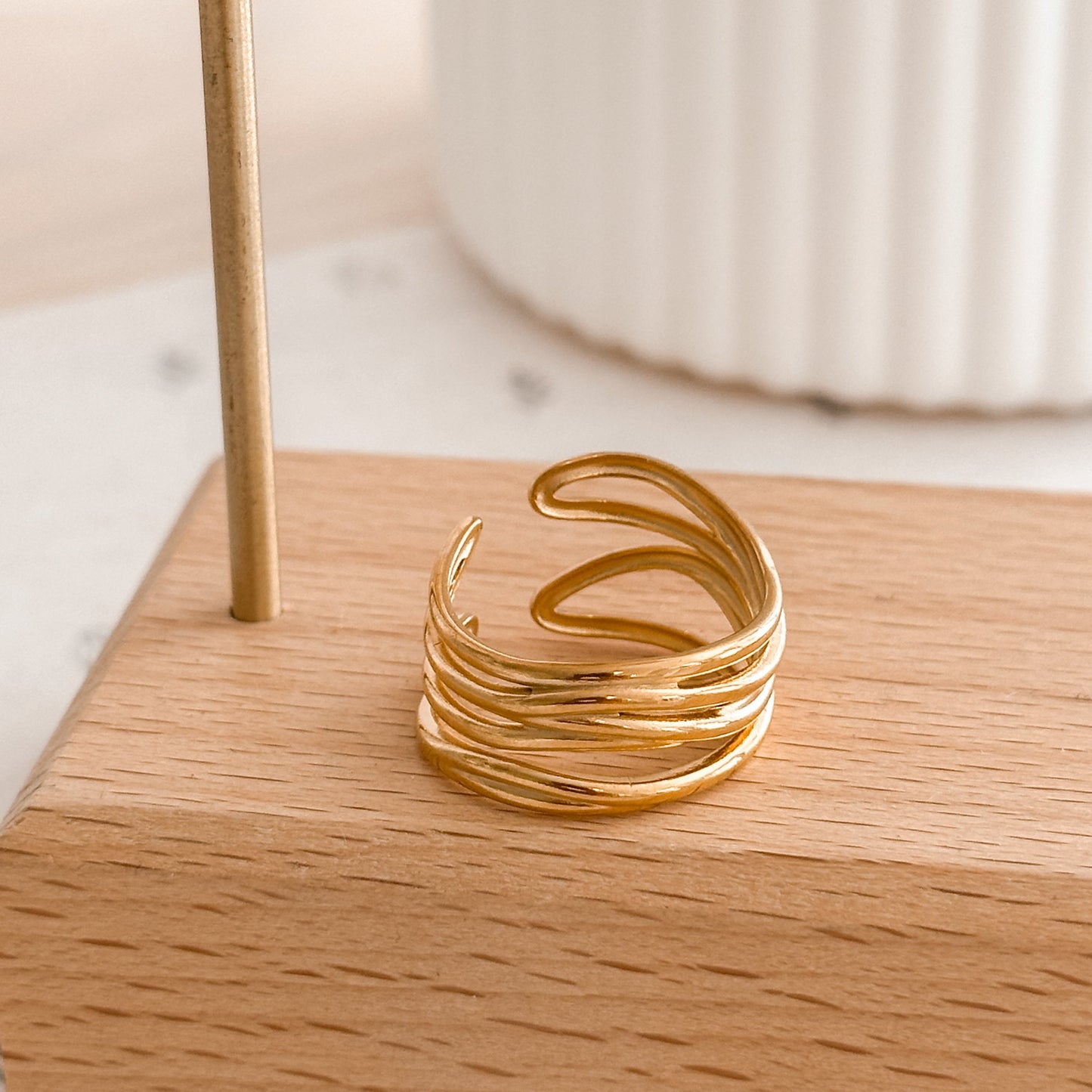 18K Gold Adjustable Wrap Ring