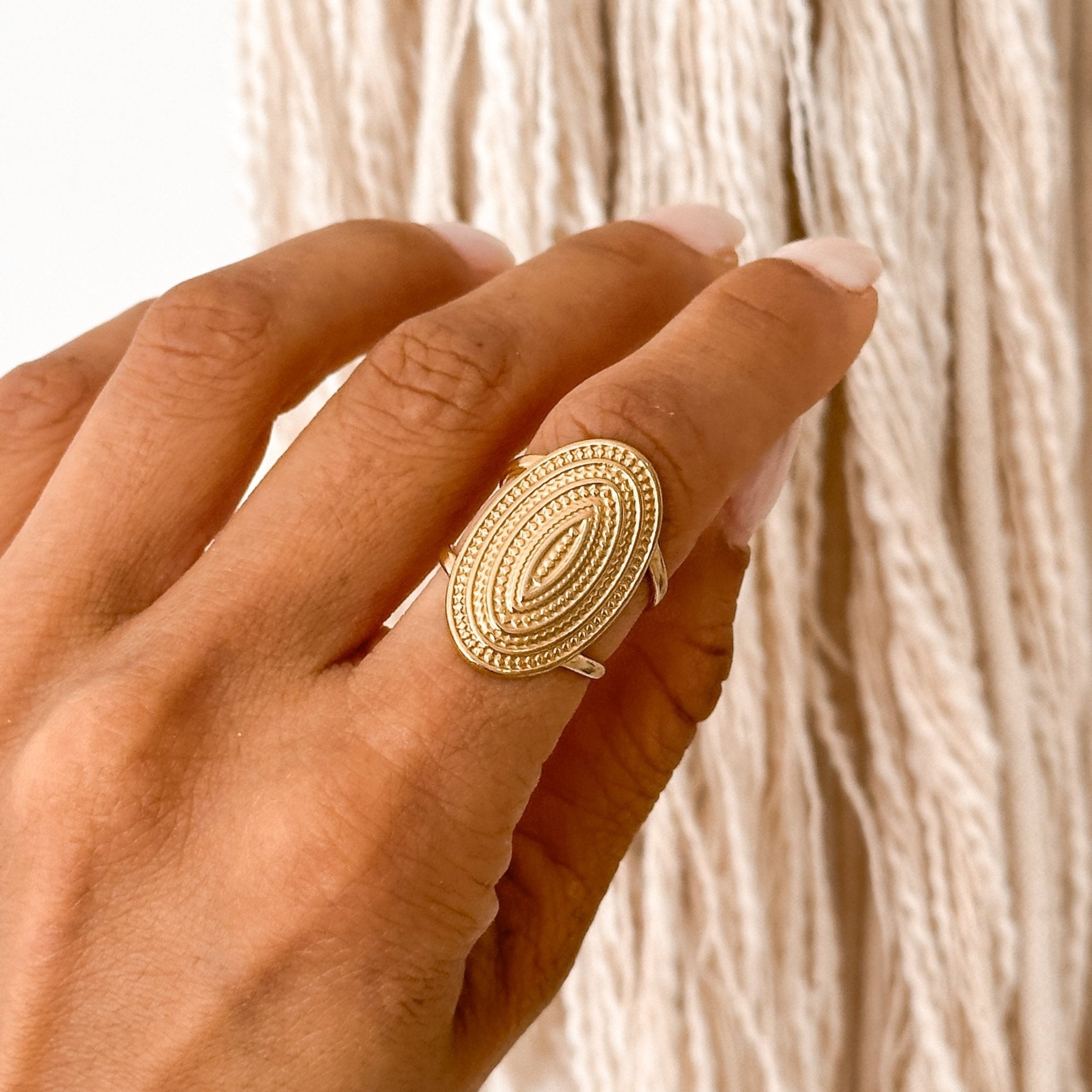 18K Gold Adjustable Bohemian Ring - Liv.Aura Jewelry