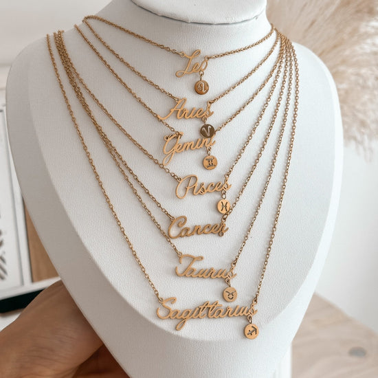 18K Gold Plated Zodiac Necklace | 18K Gold - Liv.Aura Jewelry