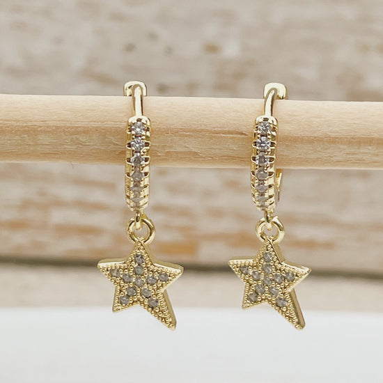 Star Huggie Hoops Earrings