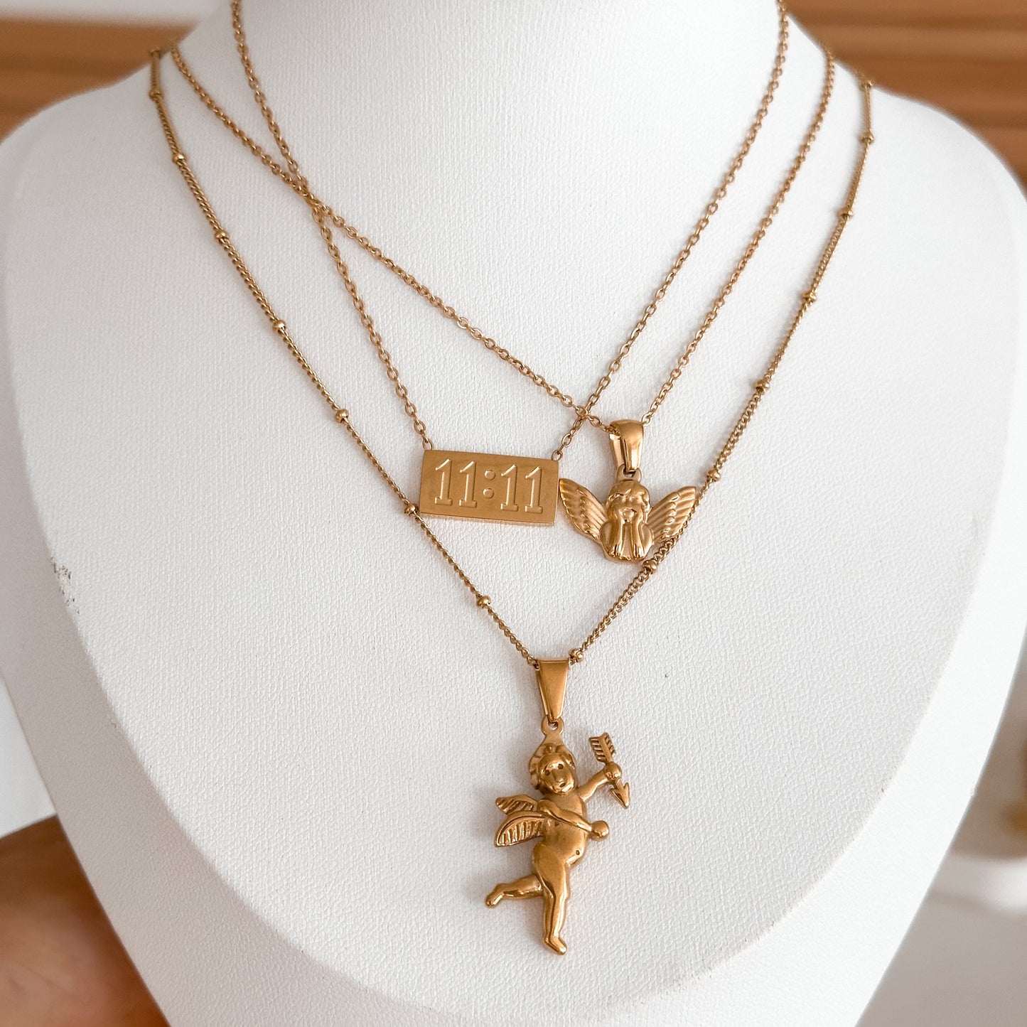 18K Gold Angel Necklace