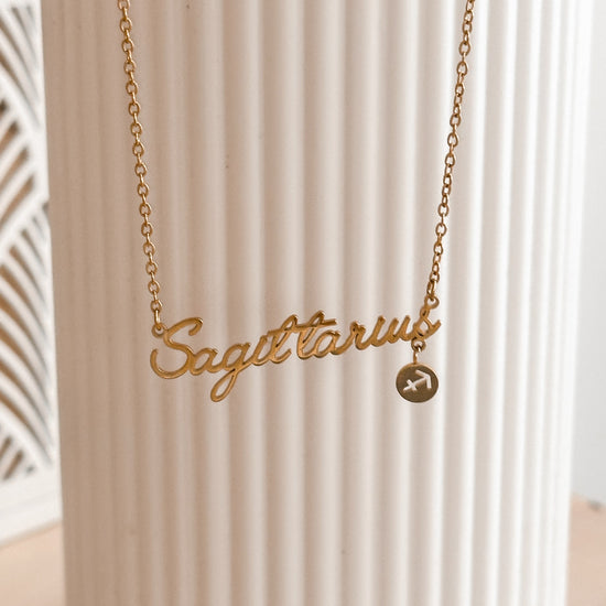 Sagittarius Zodiac Necklace | 18K Gold