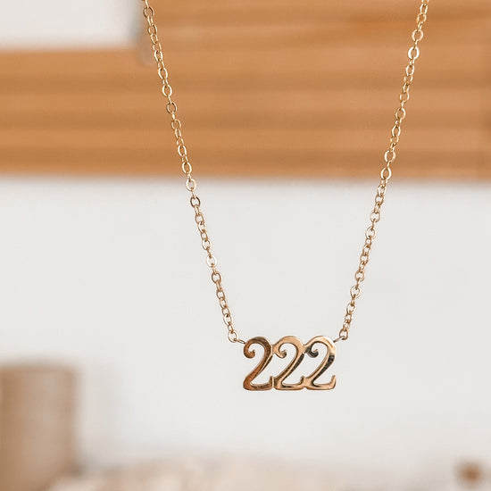 222 Angel Number Necklace | 18K Gold