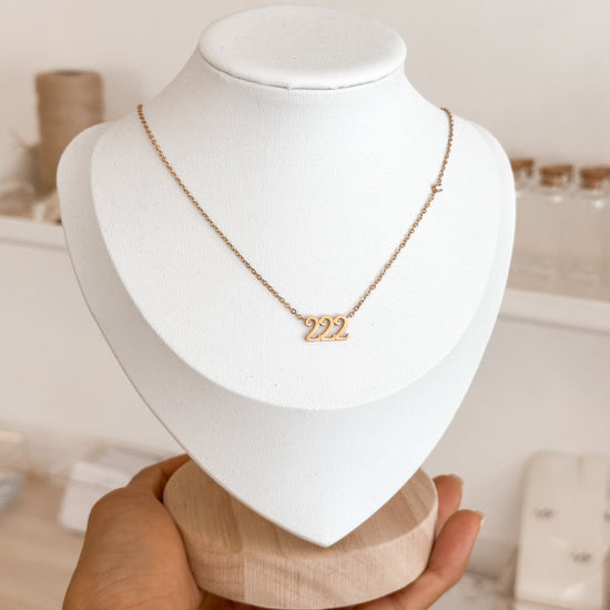 222 Angel Number Necklace | 18K Gold