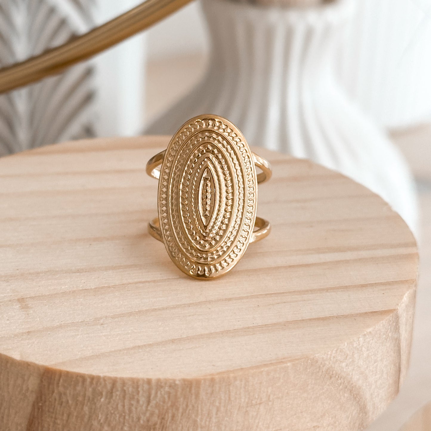 18K Gold Adjustable Bohemian Ring