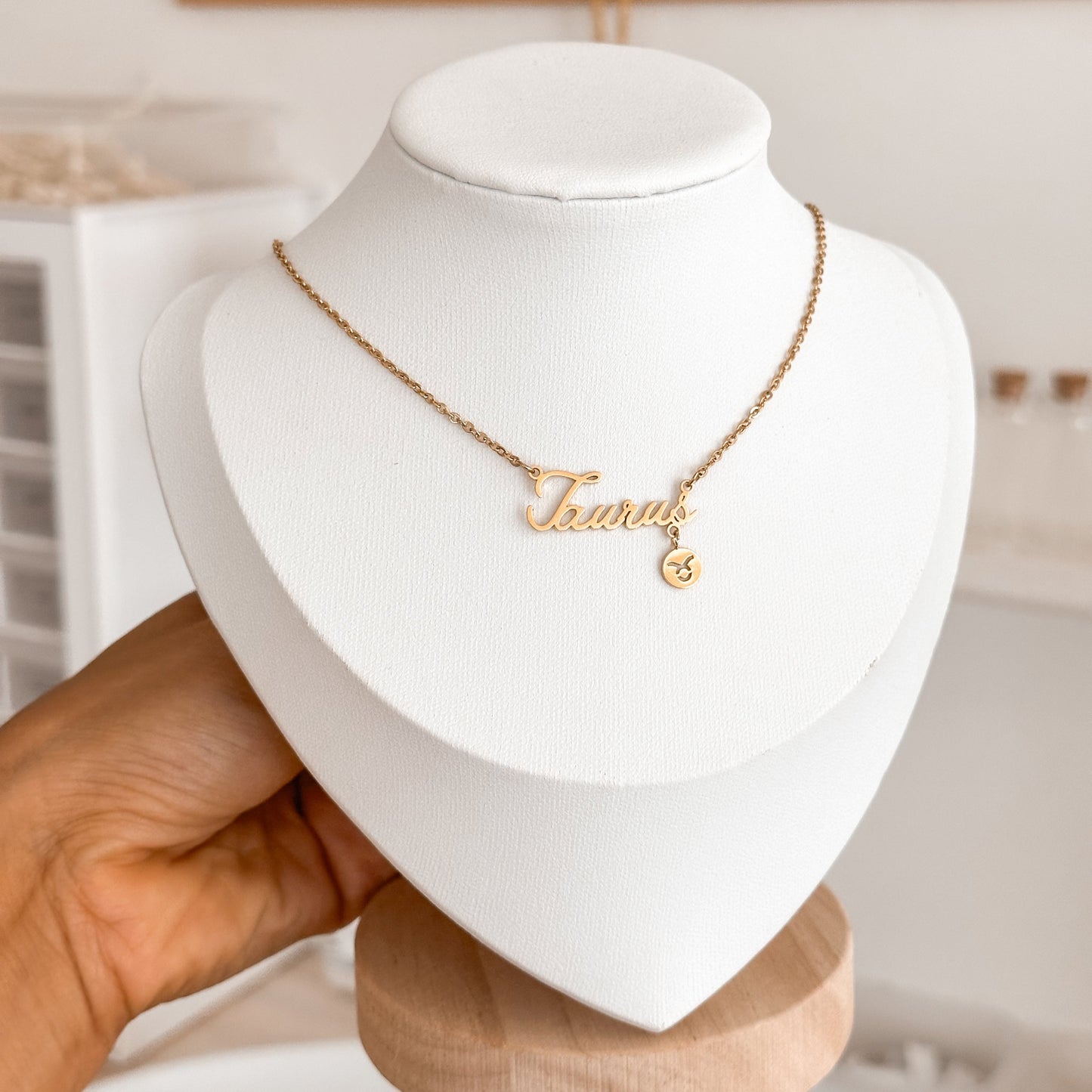 Taurus Zodiac Necklace | 18K Gold