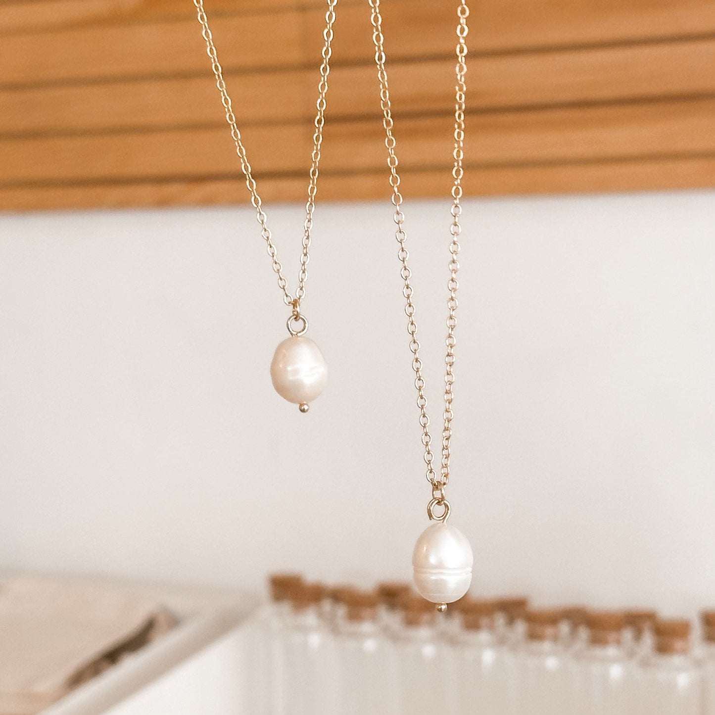 Simple Freshwater Pearl Necklace | 18K Gold