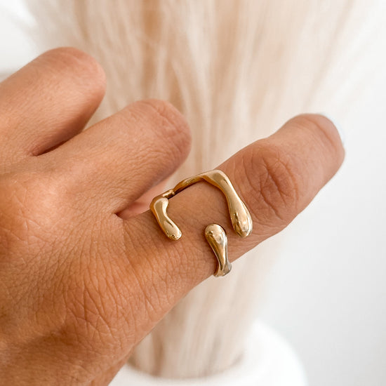 Abstract Irregular Ring 18K Gold