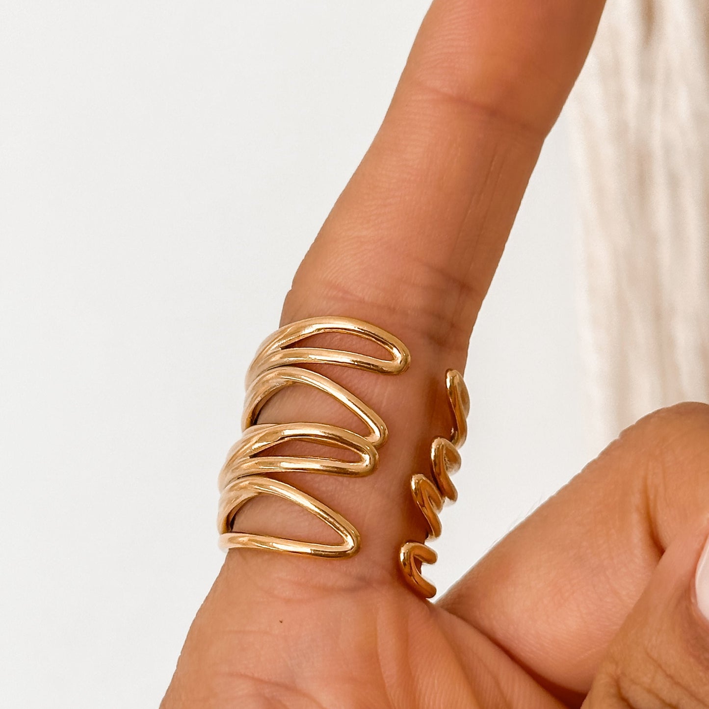 18K Gold Adjustable Wrap Ring