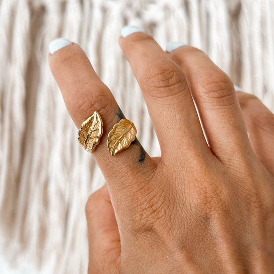 18K Gold Leaf Wrap Ring