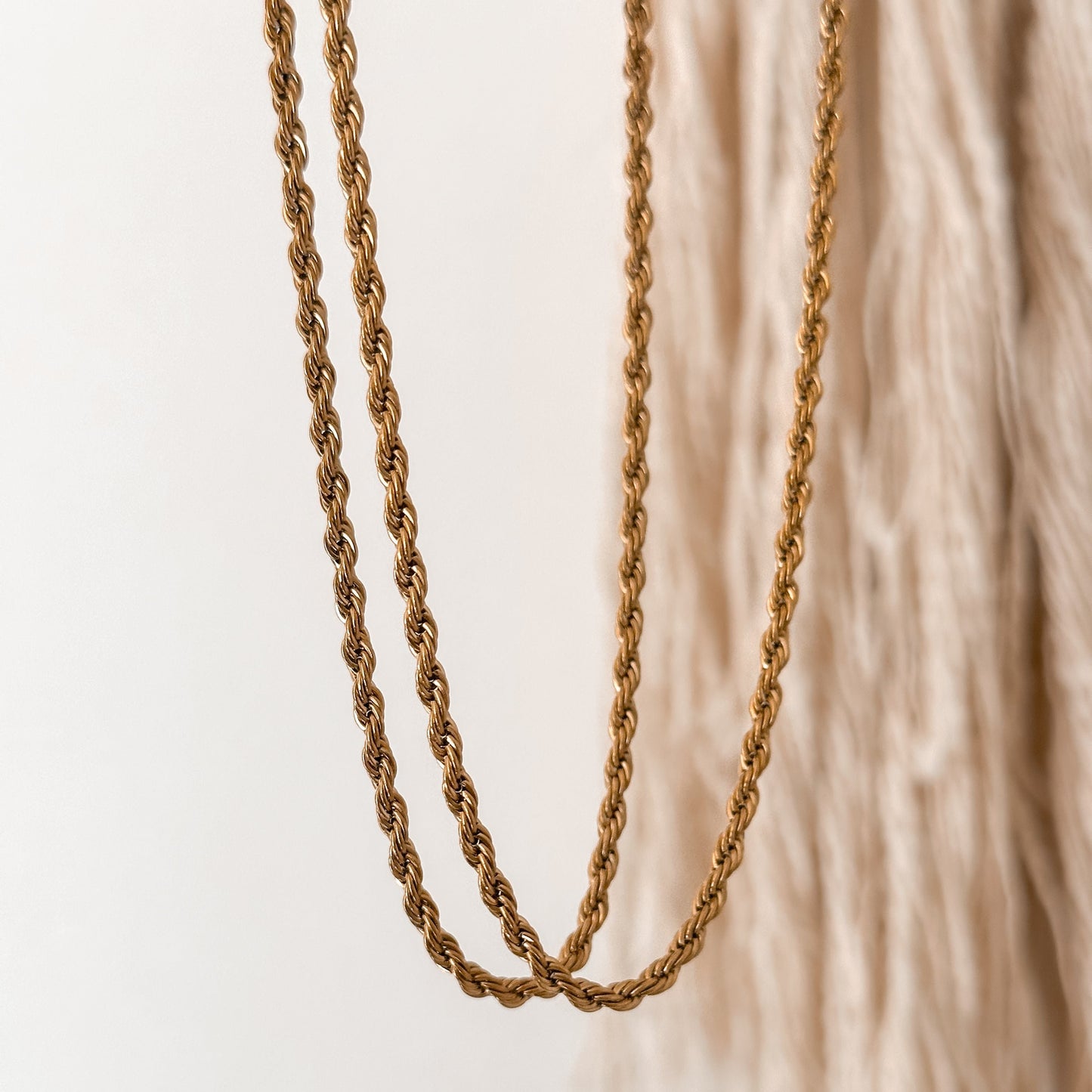 18K Gold Stainless Steel Rope Chain Necklace