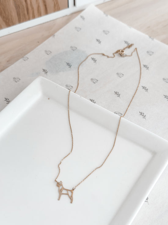 Load image into Gallery viewer, Minimalist Dog Necklace 10K Solid Gold
