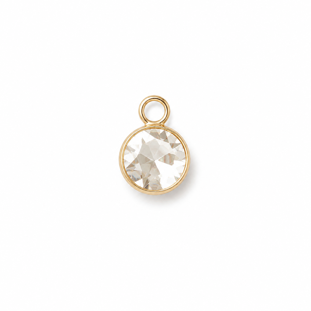 10K Gold CZ Circle Charm