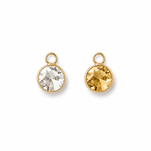 10K Solid Gold CZ Circle Charm