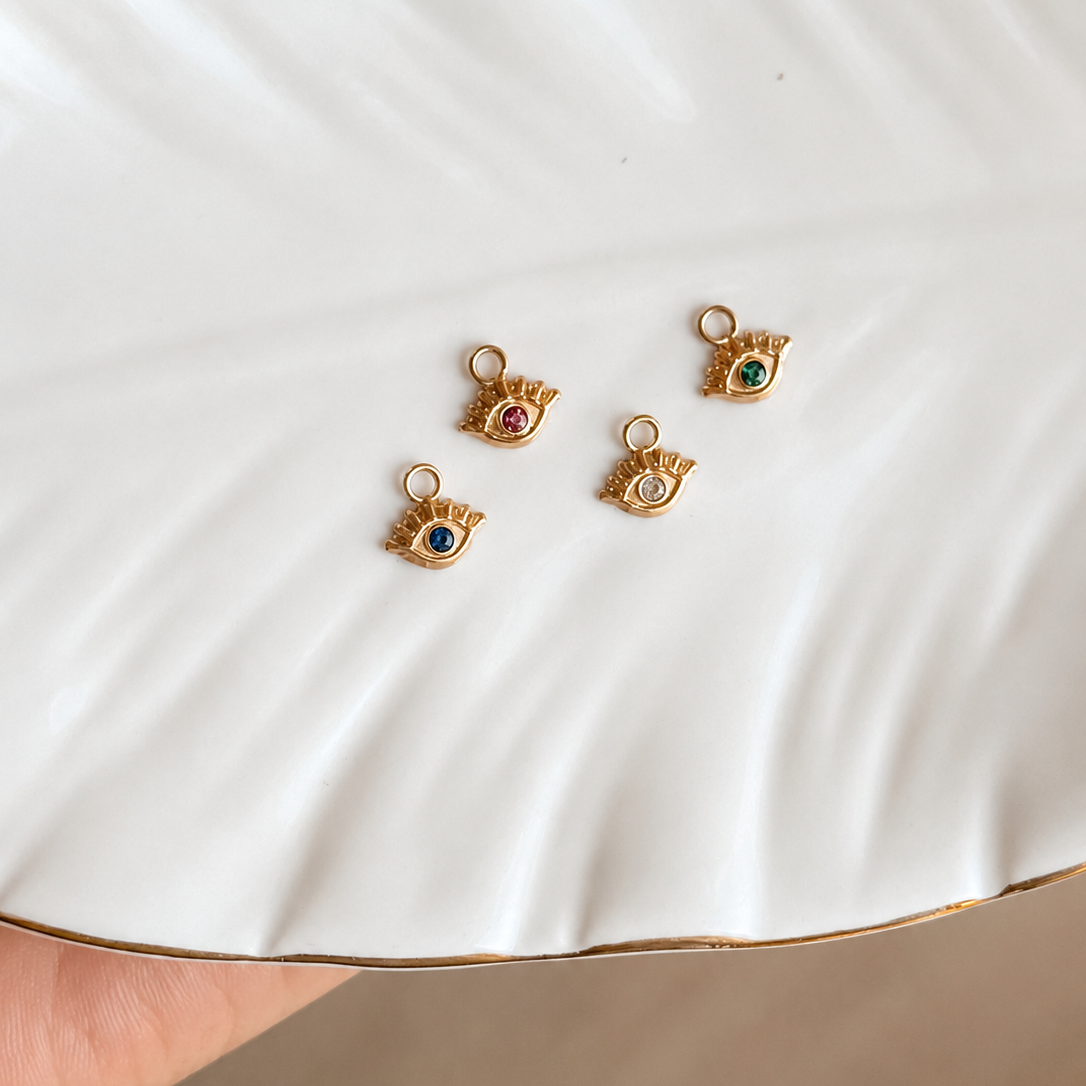 10K Gold Evil Eye Charm