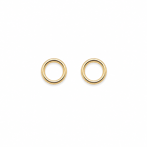 10K Solid Gold Open Circle Stud Earrings