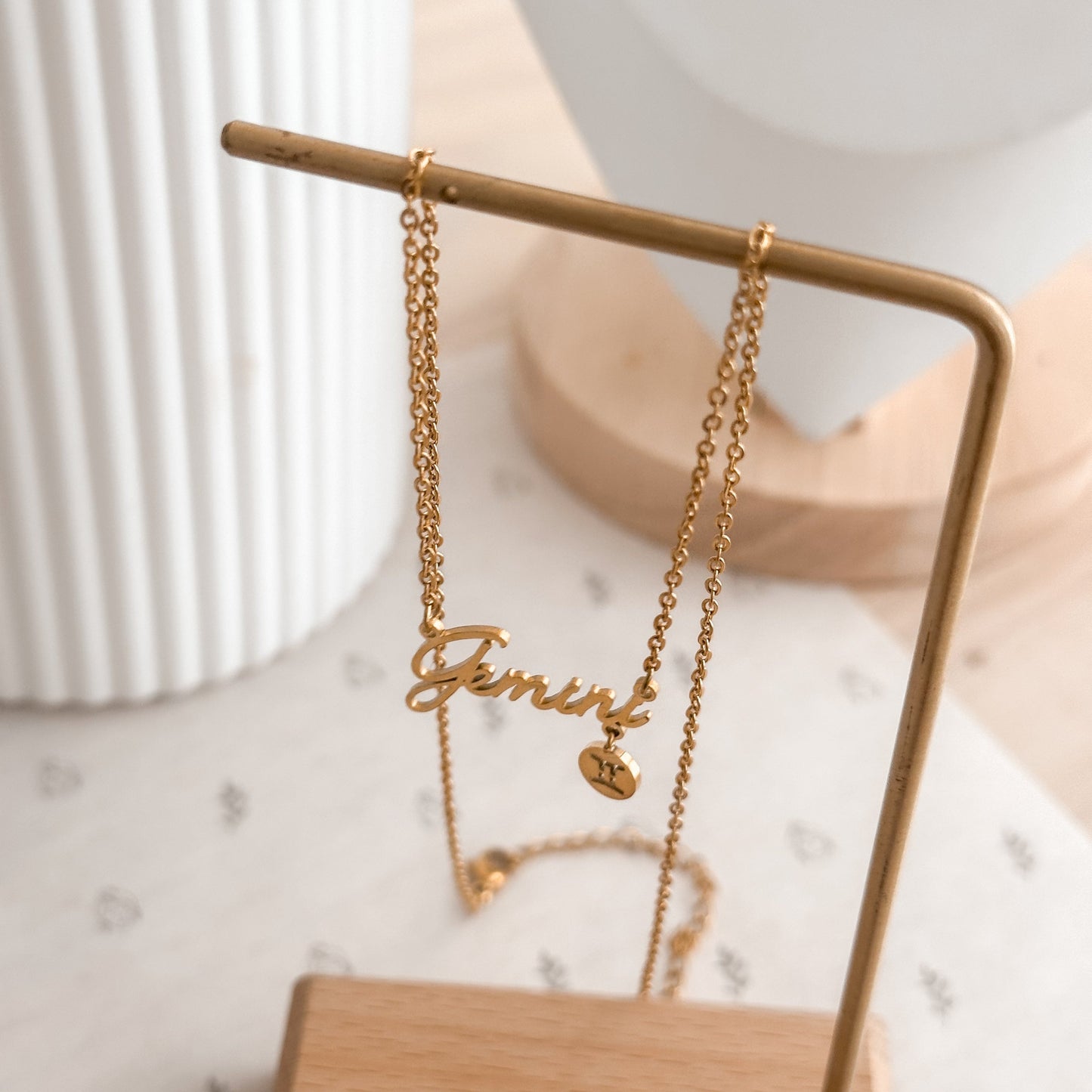 Gemini Zodiac Necklace | 18K Gold