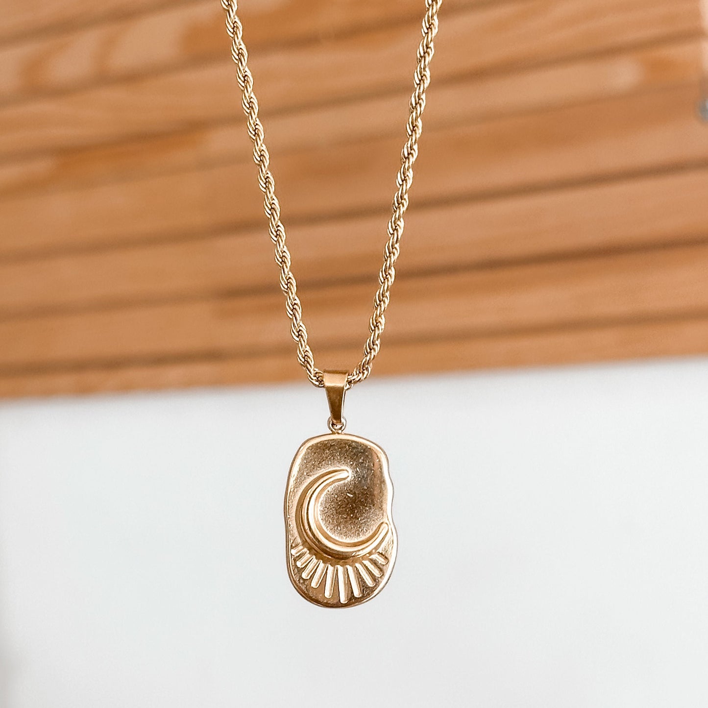 18K Stainless Steel Moon Necklace