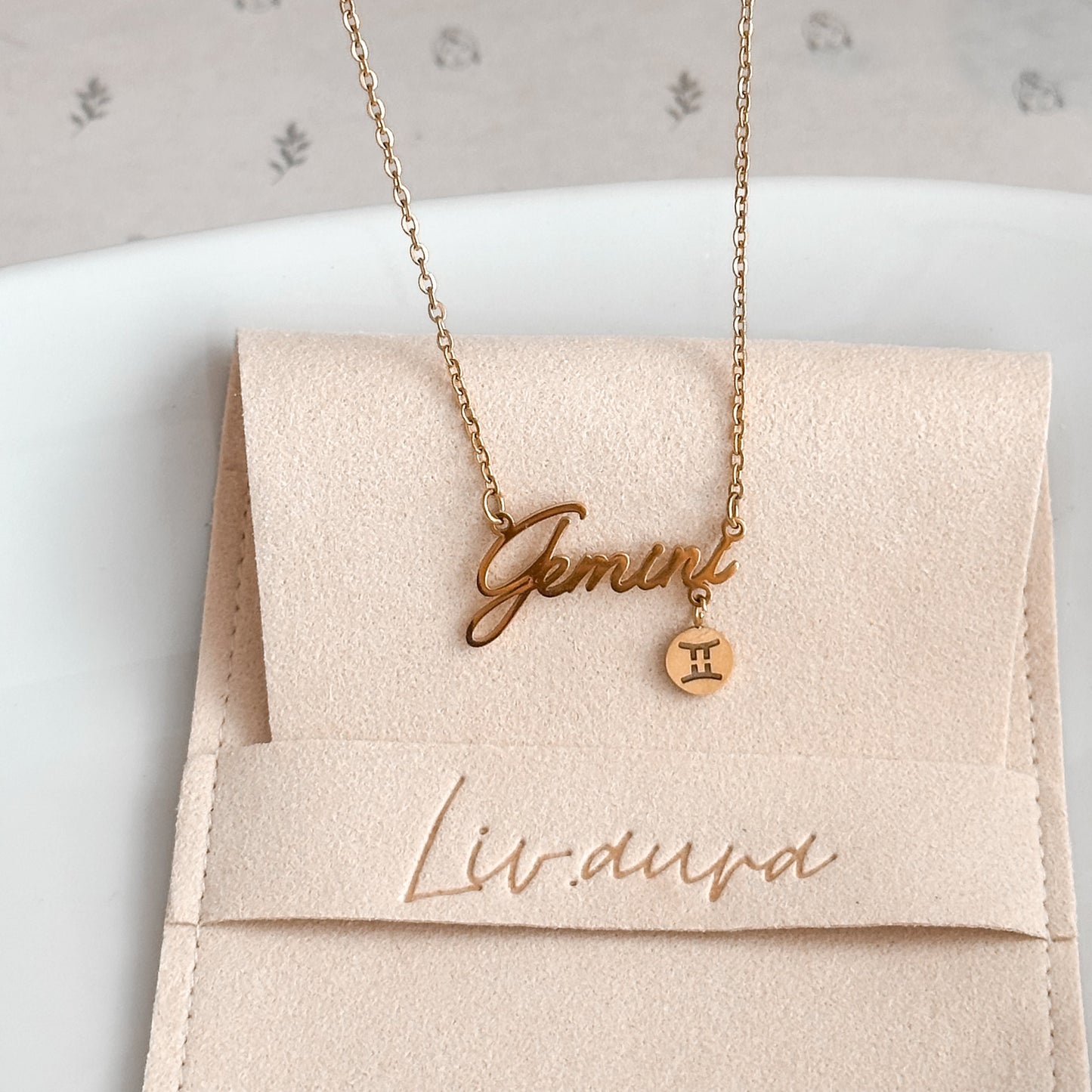 Gemini Zodiac Necklace | 18K Gold