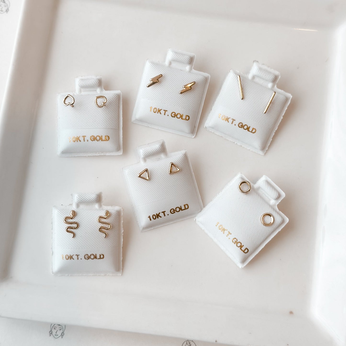 Piercing Studs Earrings Set | 10K Gold